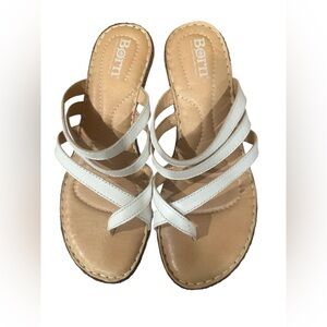 Women's BORN White slip on strappy Sandals